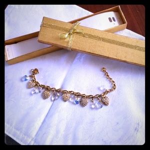 Hearts Charm bracelet by kirks folly, vintage